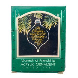 Hallmark Keepsake WARMTH OF FRIENDSHIP Ornament Acrylic 1987 NEW IN BOX